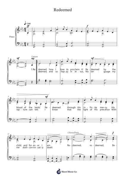 Redeemed Sheet Music by A. L. Butler-Arr.Triswolf Roochel