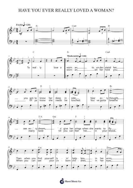 Have You Ever Really Loved a Woman Sheet Music by Bryan Adams-Arr.Runiel Faulktave