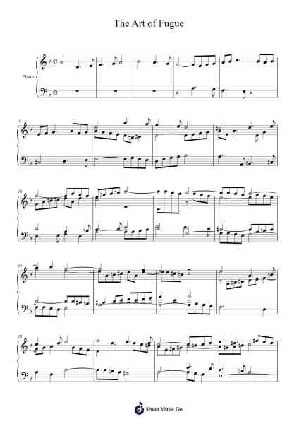 The Art of Fugue Sheet Music by Johann Sebastian Bach-Arr.Bartnice