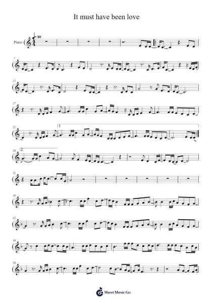 It must have been love Sheet Music by undefined-Arr.Pumens Faulkgrant