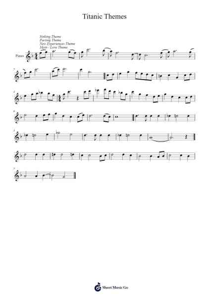 Titanic Themes Musica per pianoforte di undefined - Arr.Taykin Wertor