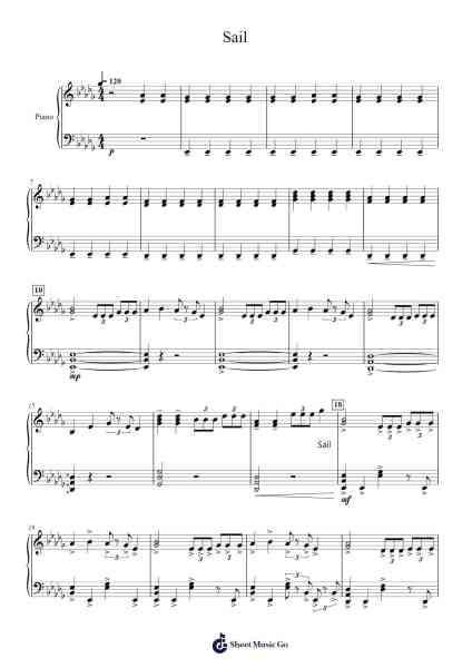Sail Sheet Music by undefined-Arr.Dwightbright