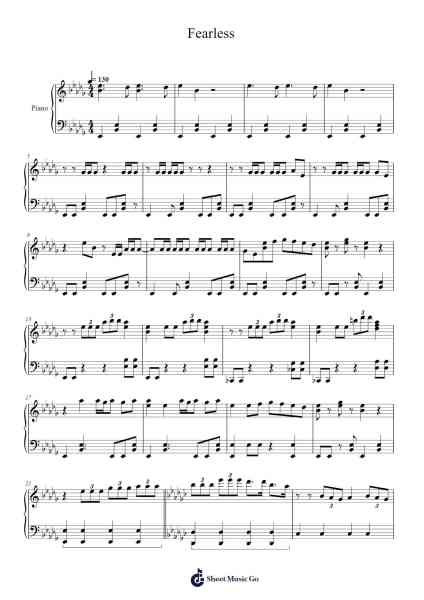 Fearless Sheet Music by undefined-Arr.Brookjoy