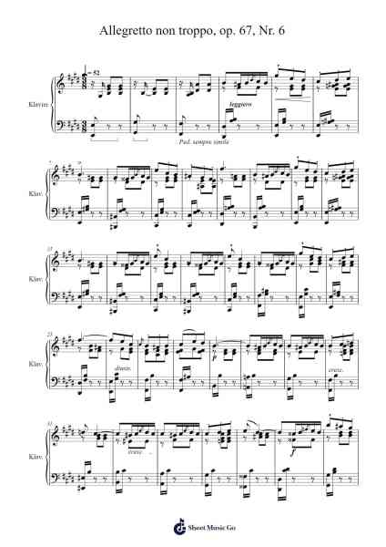 Allegretto non troppo, op. 67, Nr. 6 Sheet Music by Felix Mendelssohn-Arr.Shellay