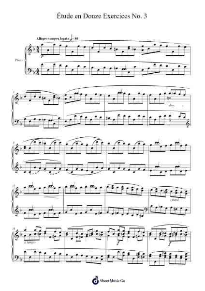 Étude en Douze Exercices No. 3 Sheet Music by Franz Liszt-Arr.Ianruth Xalain