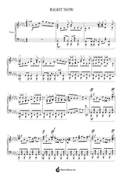 RiGHT NOW Sheet Music by undefined-Arr.Churkiel Uliam