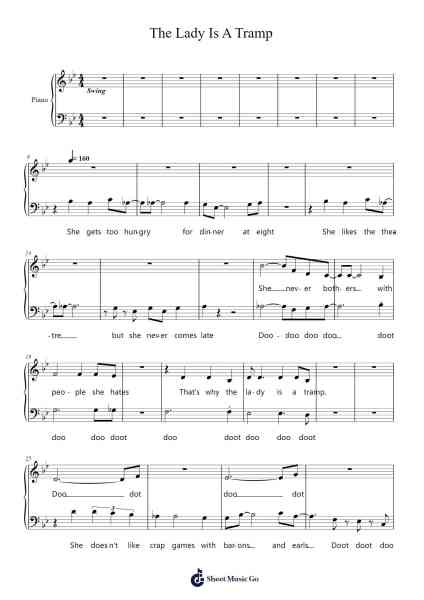 The Lady Is A Tramp Sheet Music by Frank Sinatra-Arr.Odefred