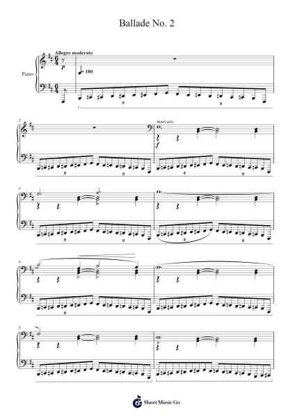Ballade No. 2 in B Minor, S.171 Sheet Music by Franz Liszt-Arr.Mcian Keithhal