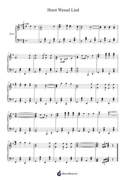 Horst Wessel Lied / Die Fahne Hoch Sheet Music by Horst Wessel-Arr.Chao'neil Wantience