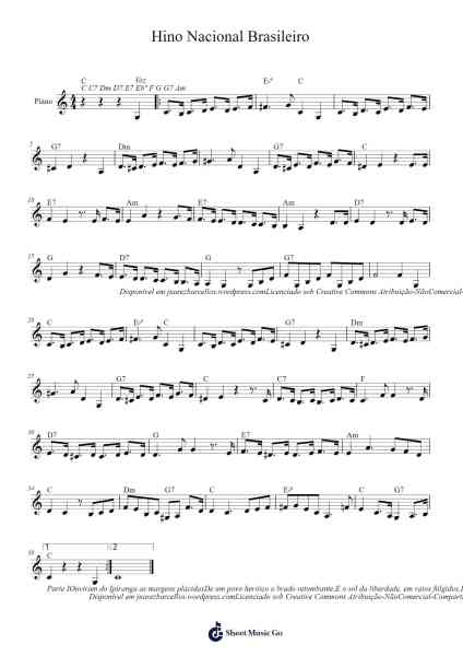 Hino Nacional Brasileiro Sheet Music by Francisco Manuel da Silva-Arr.Sufe Hodnions