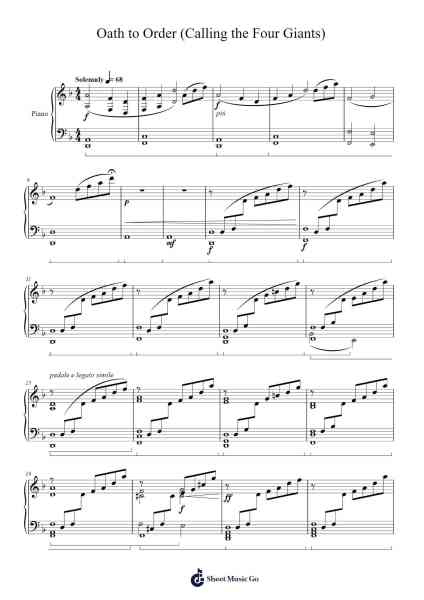 Oath to Order (Calling the Four Giants) Sheet Music by Koji Kondo-Arr.Bdair
