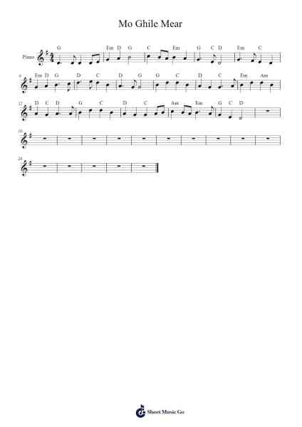 Mo Ghile Mear Sheet Music by undefined-Arr.Malclaude