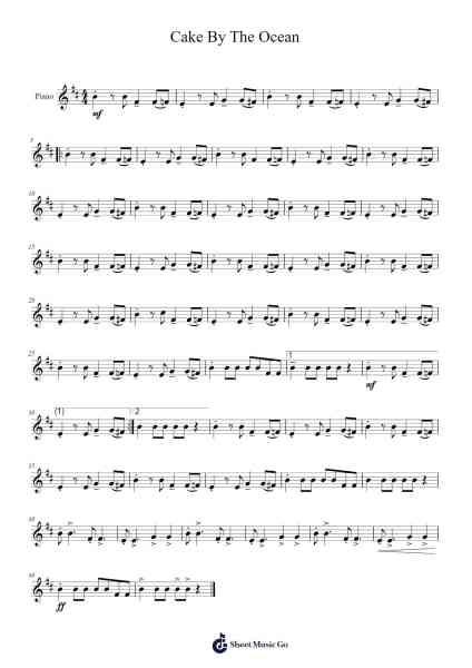 Cake By The Ocean Sheet Music by undefined-Arr.Reyphens