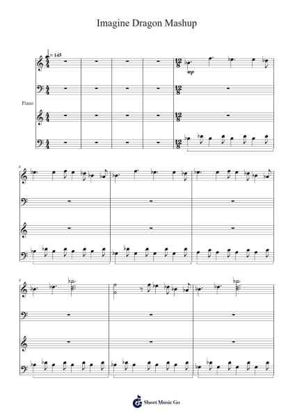 Imagine Dragon Mashup Sheet Music by undefined-Arr.Swinhood Ajean
