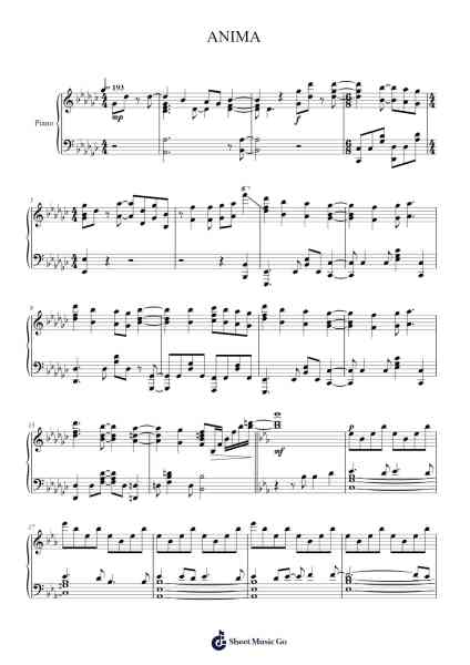 ANIMA Sheet Music by ReoNa-Arr.Linjane Barcox