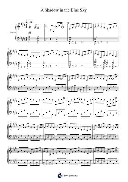 A Shadow in the Blue Sky Sheet Music by ZUN-Arr.Brewsriah Lesrald