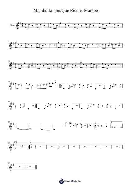 Mambo Jambo/Que Rico el Mambo Sheet Music by Perez Prado-Arr.Quinncol
