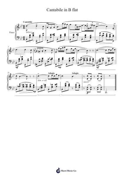 Cantabile in B-flat Major, Op. 37 Sheet Music by Frédéric Chopin-Arr.Blajeames Yulewood