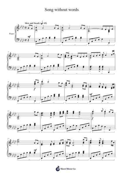 Song without words Sheet Music by Ronald E. McVey-Arr.Gunsea Holmesbob
