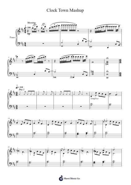 Clock Town Mashup Sheet Music by Koji Kondo-Arr.Huzie