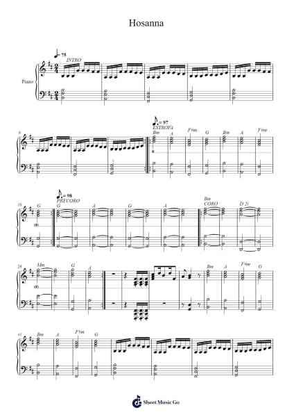 Hosanna Sheet Music by Marcos Barrientos-Arr.Fasil Murseph