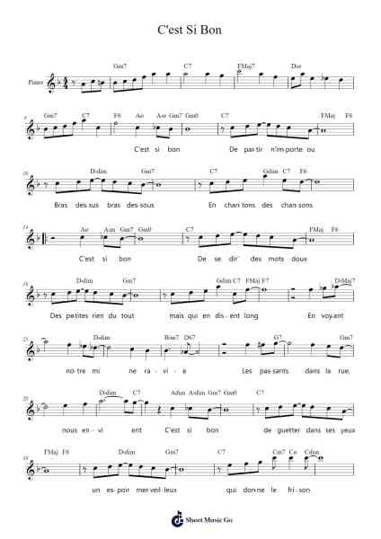 C'est Si Bon Sheet Music by Betti & Hornez-Arr.Swinbrowne Alickla