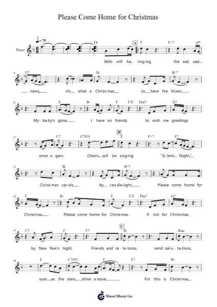 Please Come Home for Christmas Sheet Music by Brown-Redd-Arr.Charalph