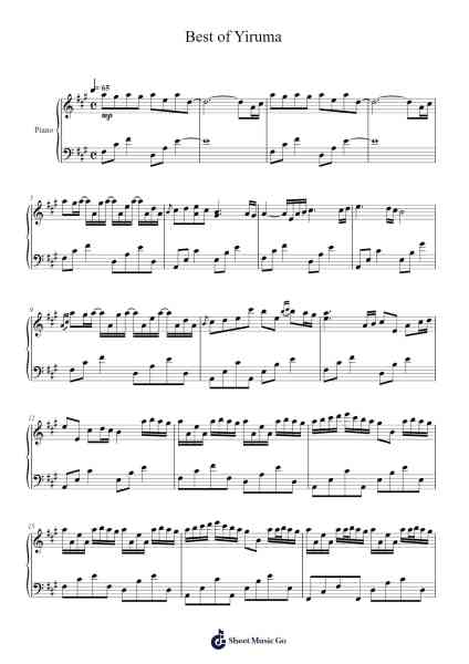 Best of Yiruma Sheet Music by YIRUMA-Arr.Wyli