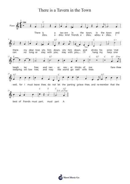 There is a Tavern in the Town Sheet Music by Traditional-Arr.Bertreade