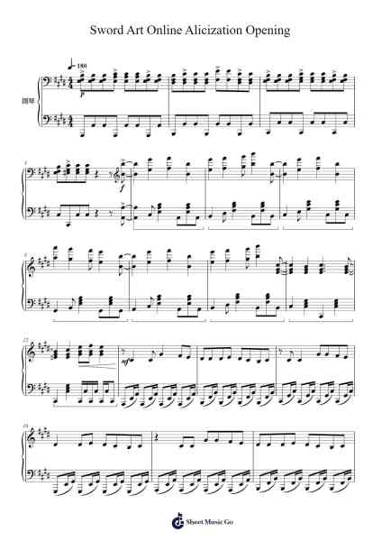 Sword Art Online Alicization Opening Sheet Music by Ardu Y-Arr.Yetlup Hoybird