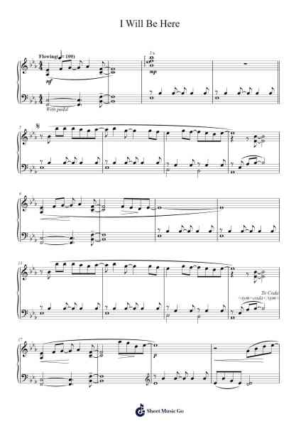 I Will Be Here Sheet Music by Steven Curtis Chapman-Arr.Raelo