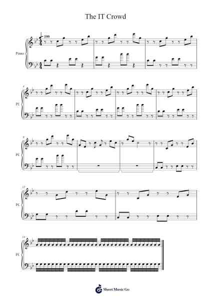 The IT Crowd Sheet Music by Chloepaul-Arr.Duntrick