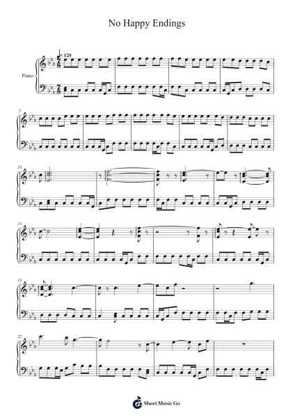 No Happy Endings Sheet Music by Hugfrances Joanwen-Arr.Cisraine