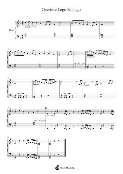 Overture Lego Ninjago Sheet Music by undefined-Arr.Carldith Saxdunn