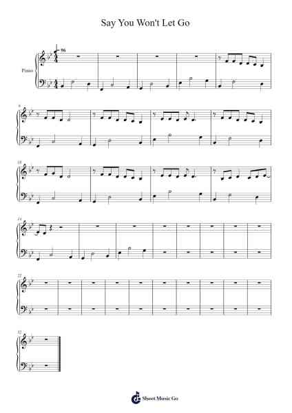 Say You Won't Let Go Sheet Music by Vorn Mom-Arr.Chrisriah Sheicia