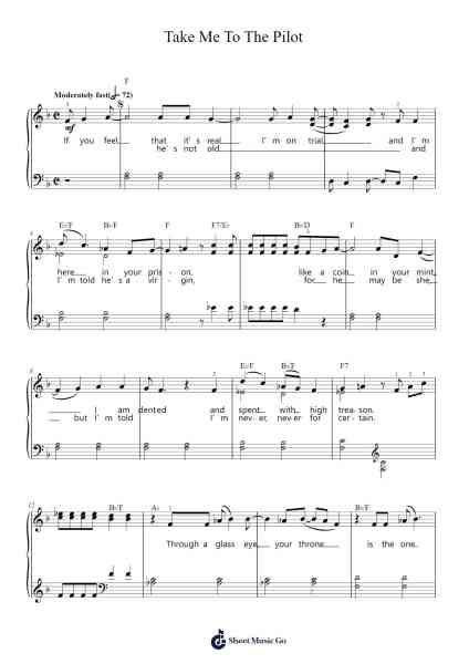Take Me To The Pilot Sheet Music by Elton John-Arr.Windict
