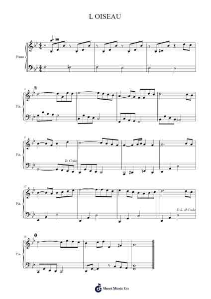 L OISEAU Sheet Music by S. Hermand-Arr.Barlo Osford