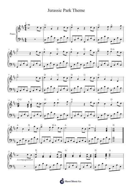 Jurassic Park Theme Sheet Music by undefined-Arr.Ossharp Nortiane
