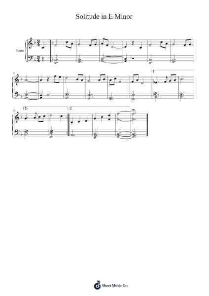 Solitude in E Minor Sheet Music by Jaron Rodriguez-Arr.Wanje Phoefra