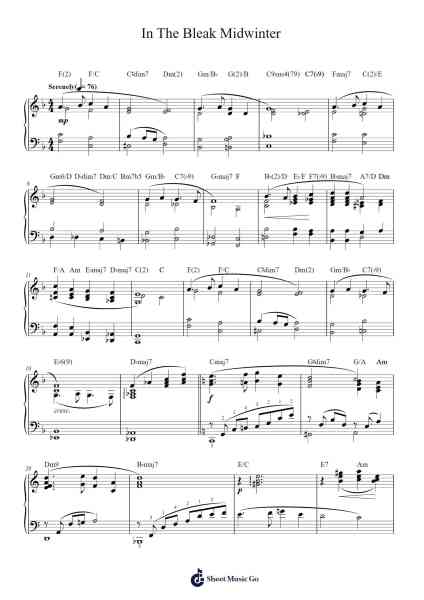 In the Bleak Midwinter Sheet Music by Gustav Holst-Arr.Cumax Cliffkeats