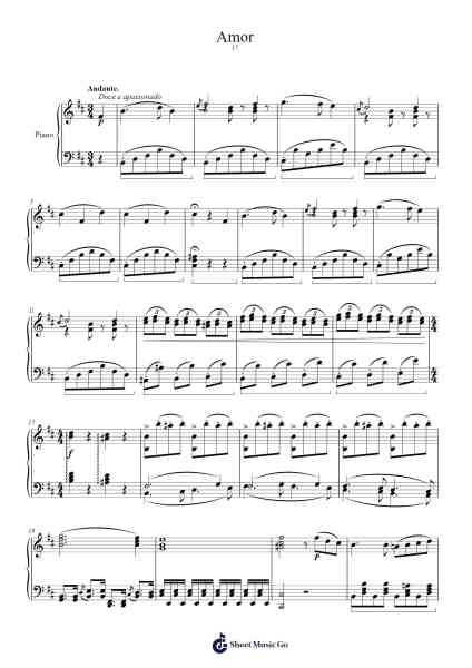 Piano Piece No. 3 "Amor" in B Minor, Op. 17 Sheet Music by undefined-Arr.Georpir Manback