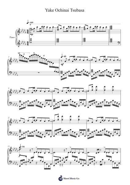 Yake Ochinai Tsubasa Sheet Music by Tada Aoi & Jun Maeda-Arr.Vicvey Cotge