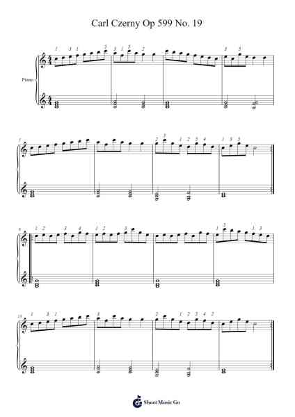 Exercises in Velocity, Op. 599 No. 19 Sheet Music by undefined-Arr.Marjill
