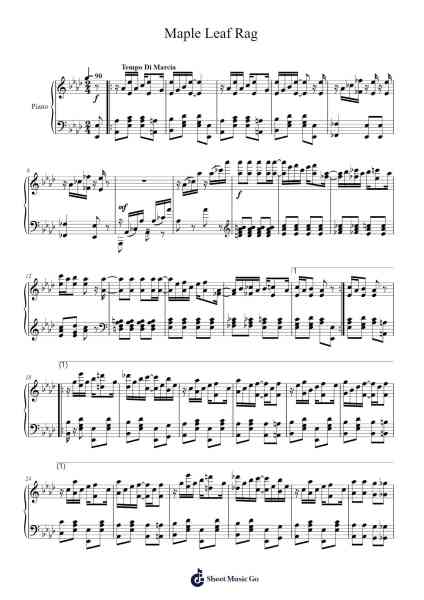 Maple Leaf Rag Sheet Music by Scott Joplin-Arr.Tabbeth Kentthune