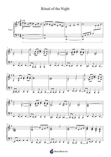 Ritual of the Night Sheet Music by Michiru Yamane-Arr.Joypoe Willze