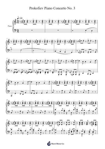Prokofiev Piano Concerto No. 3 Sheet Music by Antônio Carlos Jobim-Arr.Twainryl