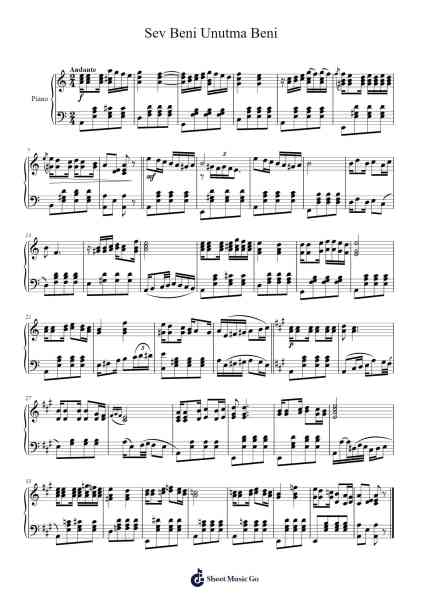 Sev Beni Unutma Beni Sheet Music by undefined-Arr.Trelyn