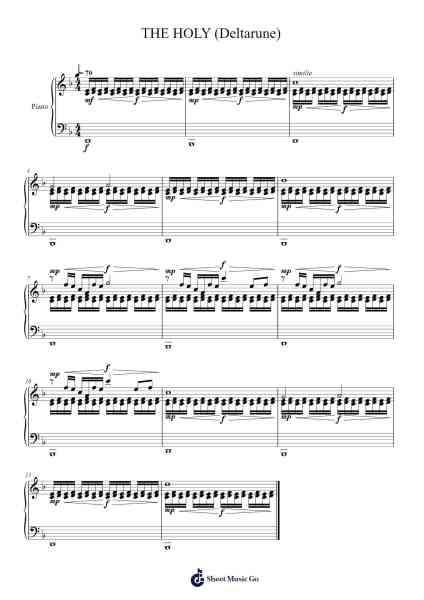 THE HOLY (Deltarune) Sheet Music by Toby Fox-Arr.Elroygale Whvan