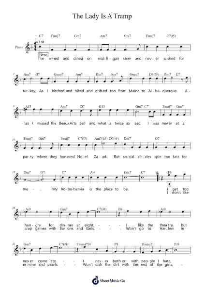 The Lady Is A Tramp Sheet Music by Trissia Brania-Arr.Feleste Johnren