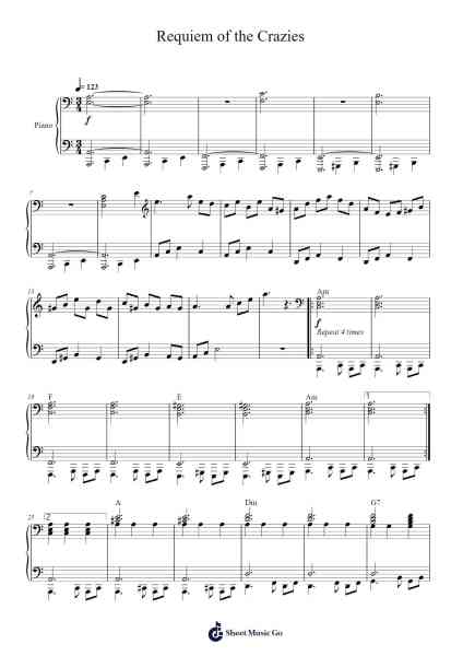Requiem of the Crazies Sheet Music by Lucas Rodriguez-Arr.Linjane Barcox